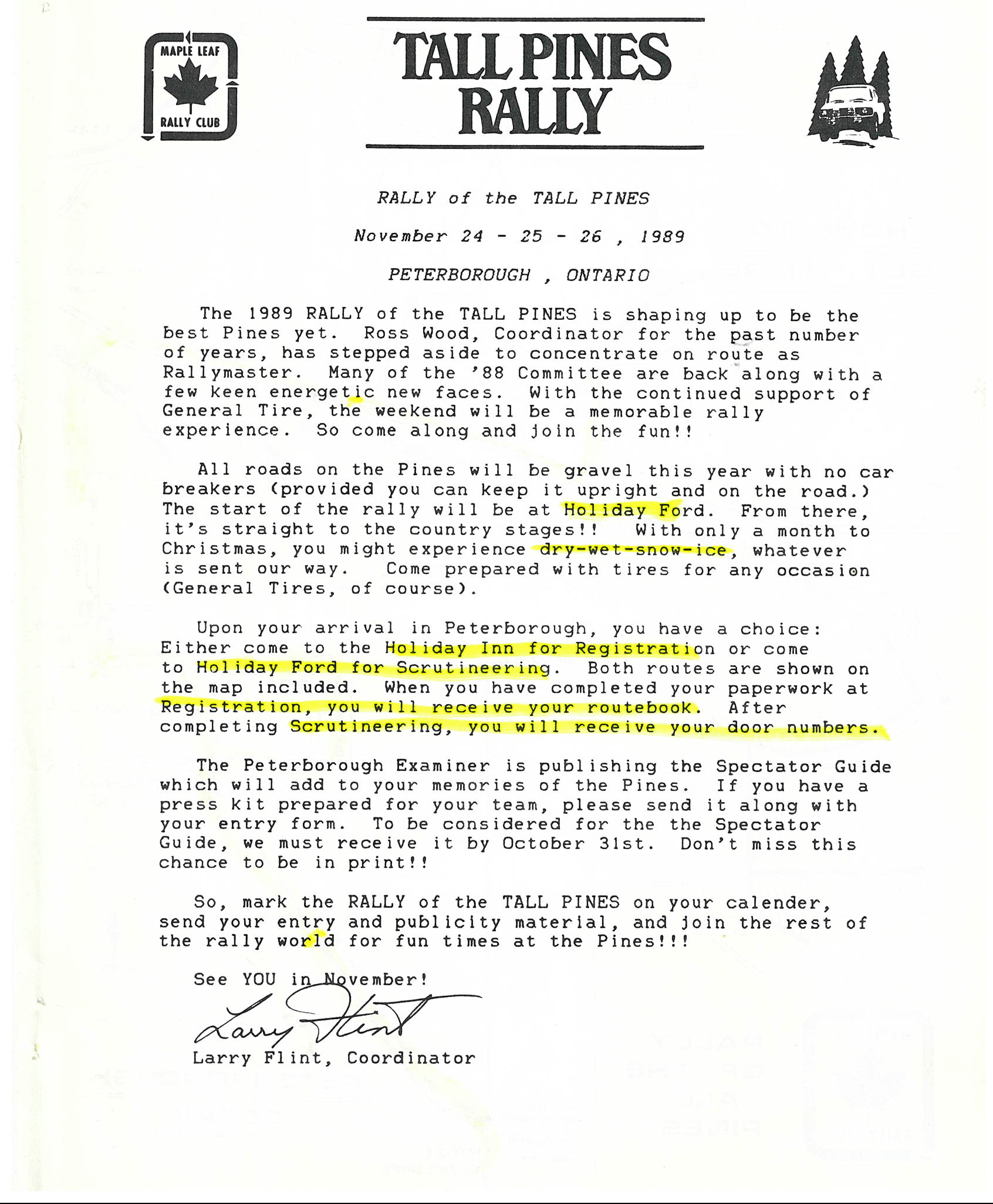 Rally of the Tall Pines, 1989