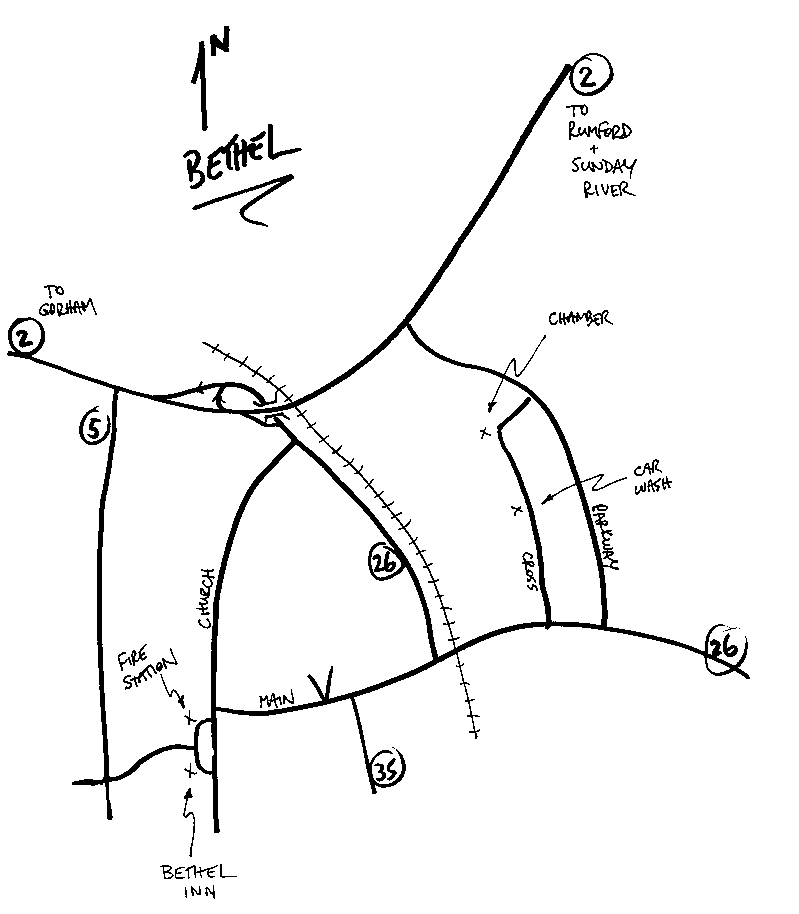 Map of Bethel, ME