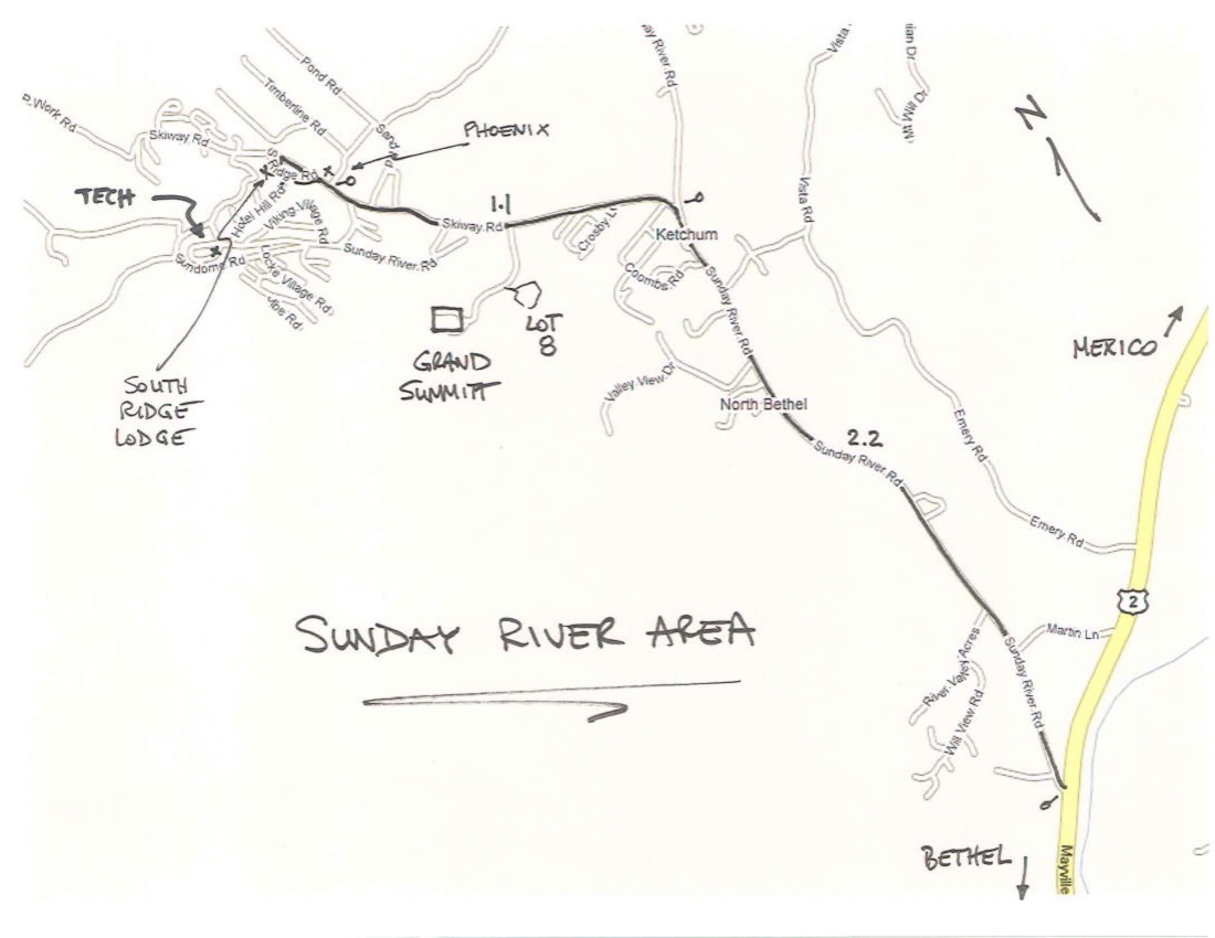 Map of Sunday River Area